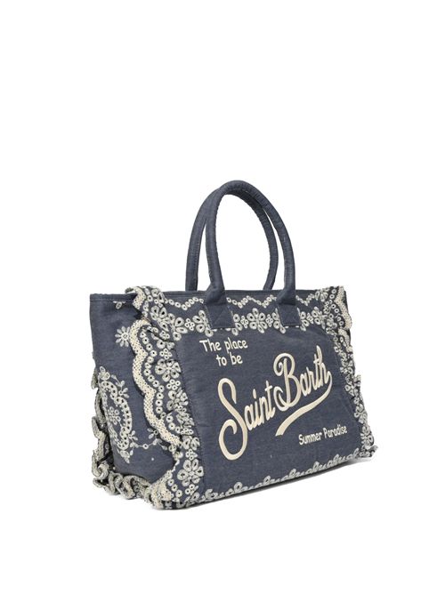 Borsa Vanity Volant in cotone Sangallo Denim Mc2 Saint Barth | VANI002900485L